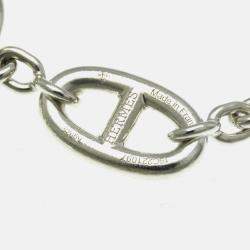 Pre Owned Hermes Chaine D'ancre Silver Pendant Necklace 