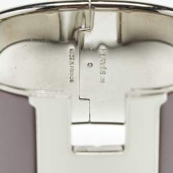 Pre Owned Hermès Clic Clac H Enamel Palladium Plated Bracelet