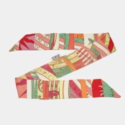 Pre Owned Hermès Orange Silk Astrologie Nouvelle Twilly