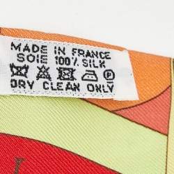 Pre Owned Hermès Orange Silk Astrologie Nouvelle Twilly