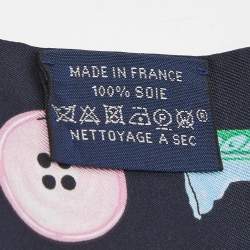 Pre Owned Hermès Marine /Vert Vif Silk In the Pocket Twilly