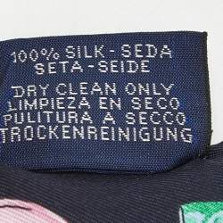 Pre Owned Hermès Marine /Vert Vif Silk In the Pocket Twilly