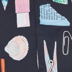 Pre Owned Hermès Marine /Vert Vif Silk In the Pocket Twilly