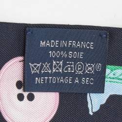 Pre Owned Hermès Marine /Vert Vif Silk In the Pocket Twilly