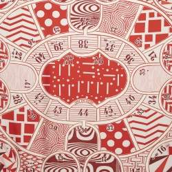 Pre Owned Hermès White/Red Silk Jeu de Scarf
