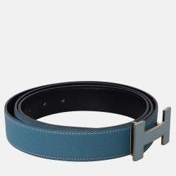 Pre Owned Hermes Reversible 32 mm  Belt With Enamel H Buckle 30 mm
