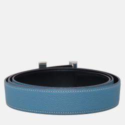 Pre Owned Hermes Reversible 32 mm  Belt With Enamel H Buckle 30 mm