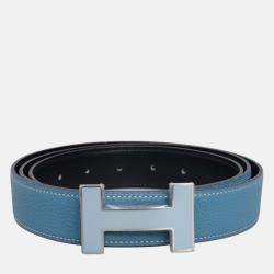 Pre Owned Hermes Reversible 32 mm  Belt With Enamel H Buckle 30 mm