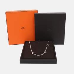 مملوكة مسبقًا Hermès Sterling Silver Farandole Long Toggle Necklace