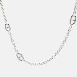 مملوكة مسبقًا Hermès Sterling Silver Farandole Long Toggle Necklace