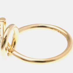 Pre Owned خاتم هيرميس إشابي ماسي ذهب وردي 18 قيراط خاتم موضة ماسات