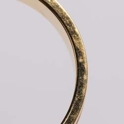 Pre Owned Hermes Clic H Orange Enamel Gold Plated Narrow Bracelet