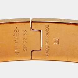 Pre Owned سوار هيرمس كليك إتش إناميل مطلي بالذهب الوردي