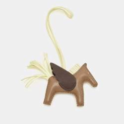 Pre Owned Hermès Etoupe/Jaune Milton/Rouge Sellier Milo Leather GriGri Rodeo Pegase Bag Charm PM