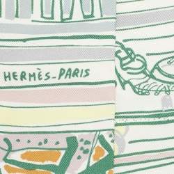 Pre Owned Hermès Blue/Multicolor Rayures D'ete Silk Twilly