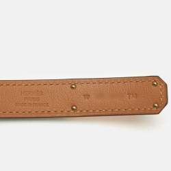 Pre Owned Hermès Etoupe Epsom Leather Rose Gold Finish Kelly 18 Adjustable Belt