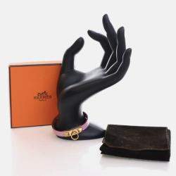 Pre Owned Hermes Mini Mauve Sylvestre Swift Rivale Bracelet