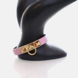Pre Owned Hermes Mini Mauve Sylvestre Swift Rivale Bracelet