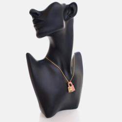 Pre Owned Hermes Pink Leather O'Kelly Pendant Necklace