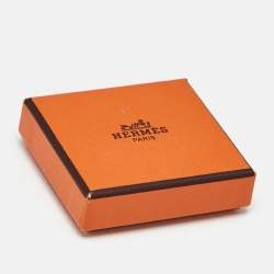 Pre Owned دلاية قفل / علاقة مفاتيح هيرمس بنقوش الفيل مطلية بلون ذهبي