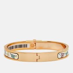 Pre Owned سوار هيرمس ميني كليك كيلي طبعة علم هيرمس مينا مطلية