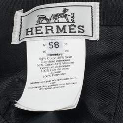 Pre Owned Hermes Black Cashmere Serena Lift Cap Size 58