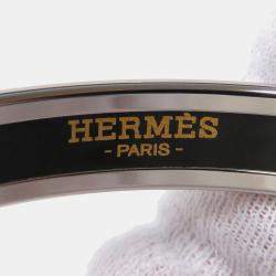 Pre Owned Hermes Enamel Extra Fun Gran Apara PM White Navy Metal Bracelet