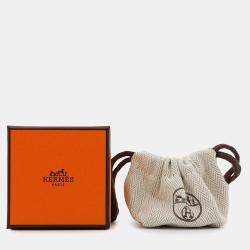 Pre Owned Hermes Orump Ring Size Gm/S Black Veau Madame Metal