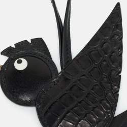 Pre Owned Hermès Noir Alligator and Swift Leather Birdy Bag Charm