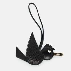 Pre Owned Hermès Noir Alligator and Swift Leather Birdy Bag Charm