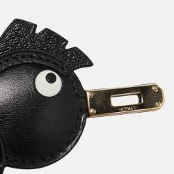 Pre Owned Hermès Noir Alligator and Swift Leather Birdy Bag Charm