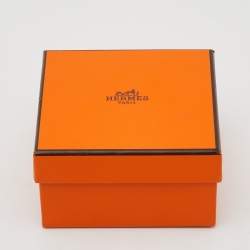 Pre Owned Hermes Collier De Chien Burgundy Leather Palladium Plated Metal Bracelet S