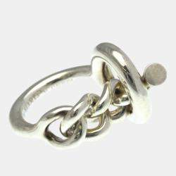 Pre Owned Hermes Croisette Silver 925 Fashion No Stone Band Ring 