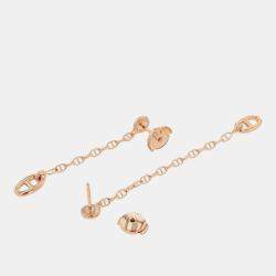 Pre Owned Hermes Chaine D'Ancre New Farandole TPM 18K Pink Gold Earrings