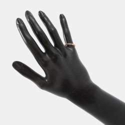 Pre Owned Hermes Ever Kelly Diamond 18K Pink Gold PM Wedding Ring EU 48