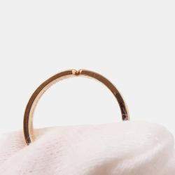 Pre Owned Hermes Ever Kelly Diamond 18K Pink Gold PM Wedding Ring EU 48