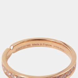 Pre Owned Hermes Ever Kelly Diamond 18K Pink Gold PM Wedding Ring EU 48