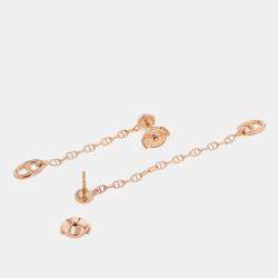 Pre Owned Hermes Chaine D'Ancre New Farandole 18K Pink Gold TPM Earrings 