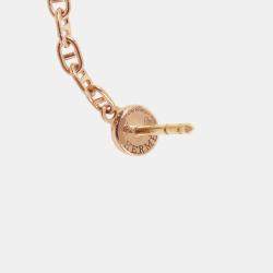 Pre Owned Hermes Chaine D'Ancre New Farandole 18K Pink Gold TPM Earrings 