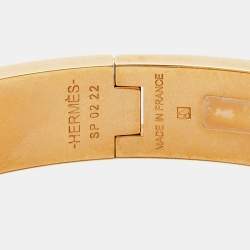 Pre Owned Hermès Clic H Enamel Rose Gold Plated Bracelet
