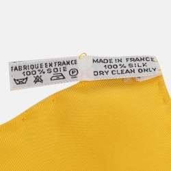 Pre Owned Hermès Yellow Multicolor Printed Silk Festival Scarf