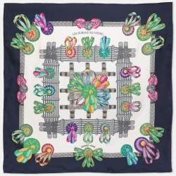Pre Owned Hermès Multicolor Print Silk Les Rubans Du Cheval Scarf