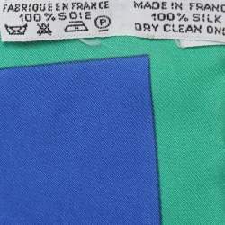Pre Owned Hermès Blue Multicolor Printed Silk Parures Des Sables Scarf