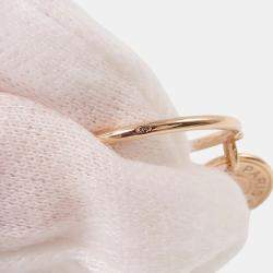 Pre Owned Hermes Gambade Clous De Sel Sellier 18K Pink Gold Ring Size 52 