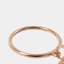 Pre Owned Hermes Gambade Clous De Sel Sellier 18K Pink Gold Ring Size 52 