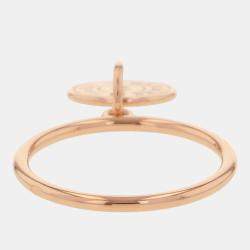 Pre Owned Hermes Gambade Clous De Sel Sellier 18K Pink Gold Ring Size 52 