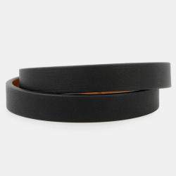 Pre Owned Hermes Double Tour Bracelet Size T2 Black Swift Leather