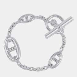 Pre Owned Hermes Chaine D'Ancre Farandole Silver 925 SH Bracelet 