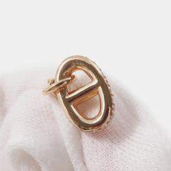 Pre Owned Hermes Chaine D'Ancre Farandole Pendant PM Sth 221303B 00St 18K Pink Gold Chain Necklace