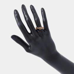 Pre Owned Hermes Chaine D'Ancre Anchene 18K Pink Gold Ring PM 53